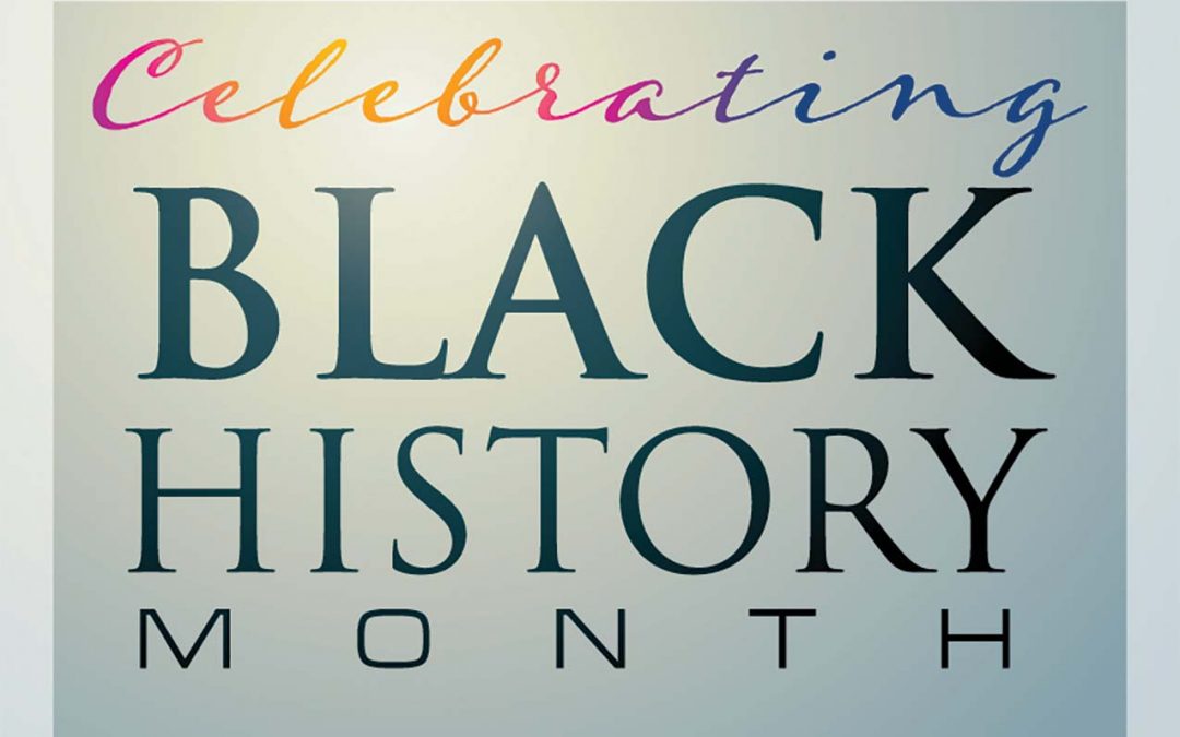 A graphic that reads "Celebrating Black History Month"